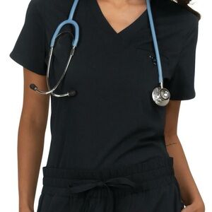 MERCY Hospital Black V-Neck Scrub Top, scoop neck tops, and sets